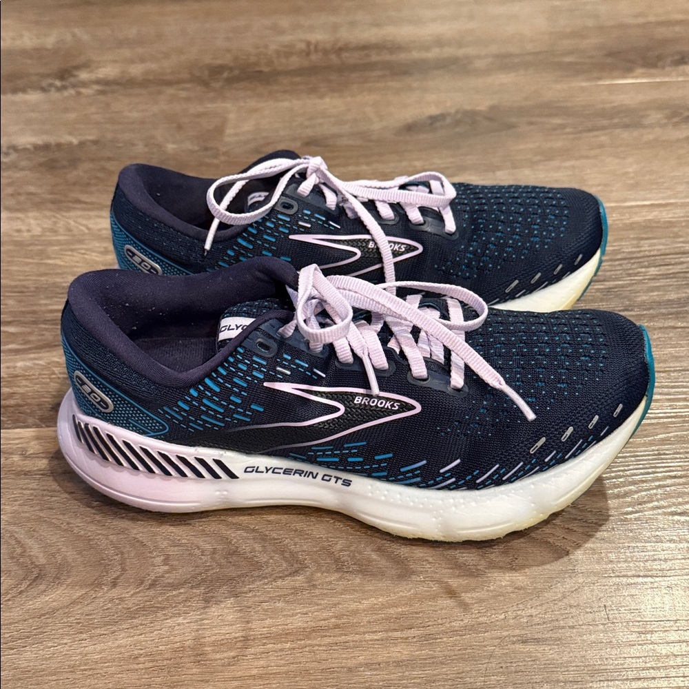 Brooks Glycerin GTS 20 Blue Peacock Lilac Women's Running Shoes Size 8.5